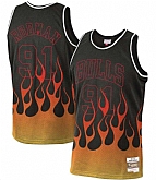 Bulls 91 Dennis Rodman Black 1997-98 Hardwood Classics Flames Swingman Jersey Dzhi,baseball caps,new era cap wholesale,wholesale hats